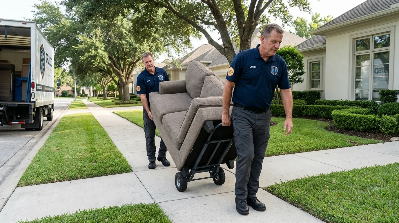 Local residential moving crew loading furniture in Morenci, MI